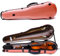 WUQIMUSC Custodia per violino 4/4 guscio rigido in fibra di carbonio leggera custodia triangolare con cinghie posteriori borsa portaoggetti accessori esterni (rosa)