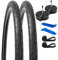 YunSCM 2er-Pack 28 Zoll Fahrradreifen 28x1.50 700x38C Mantel 40-622 Plus 2er-Pack 700C Schlauch 700x35/43C FV48mm Valve kompatibel Rennradreifen 700x38C und Fahrrad 28 Zoll Reifen schlauche