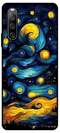 KARTXITAI Hülle Kompatibel mit Sony Xperia 10 IV 5G, Stoßfeste Schutzhülle mit Weiche Silikon Bumper Case Handyhülle Anti-Kratzt Leichtes Matt Finish Rückseite - Sternenhimmel