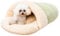 Jiupety Hundehöhle Kleine Hunde in Form von Hausschuhe, Waschbares Hundeschlafsack, Weiches Plüsch Kuschelhöhle Katze, L-78 cm x 48 cm Katzenhöhle Katzenbett mit rutschfestem Boden, Grün