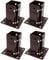 Unibos X4 Heavy Duty 4x4 Inches Wood Posts Base Cover Size 100 X 100MM Pack Fence Post Support Square Metal Brackets - Bolt Down Post Base Bracket for Anchor Fences, Mailbox, & Deck