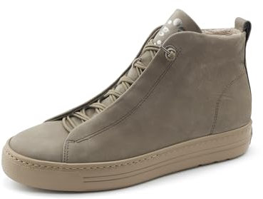 Paul Green Damen Hightop-Pauls, Frauen High-Top Sneaker,Freizeitschuhe,Turnschuhe,Laufschuhe,schnürschuhe,schnürer,mid Cut,Grau (Taupe),41 EU / 7.5 UK