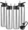 MURBONE Edelstahl Trinkflasche 750ml (+2 Deckel)-mit Strohhalm,BPA frei,Thermosflasche Auslaufsicher,Kohlensäure Geeignet,Thermoskanne Vakuum Doppelwandisolierung für Sport, Reisen, Camping(4er Set)