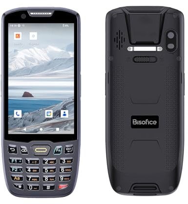 Bisofice K40 PDA Handheld Barcode, Handheld Terminal mit 1D 2D QR Code Scanner, Android 13, unterstützt 4G und Wi-Fi Bluetooth, mit NFC-GPS, für Einzelhandel und Lager