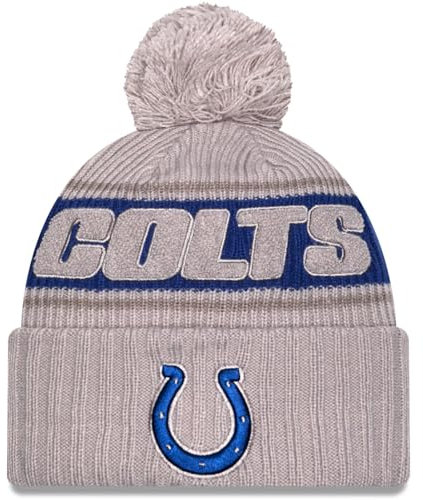 New Era NFL Sideline Winter Mütze Indianapolis Colts grau