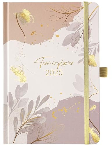 Terminkalender 2025 2026 - A5 Kalender 2025 2026 von Aug. 2025 bis Sep. 2026, Wochenplaner 2025 2026,Kalender 2025 2026 Buchkalender mit Innentasche, Elastischer Verschluss, 21.3 x 14.7cm