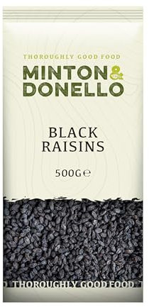Minton & Donello - Black Raisins, 500g - Suitable for Vegans and Vegetarians - GMO Free - Superfood - Lunch Snack - Healthy Snack