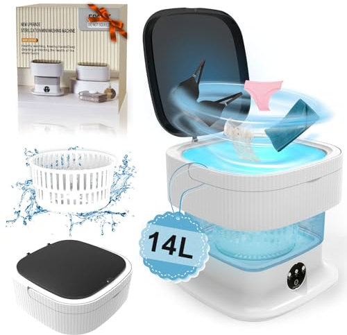 Mini Waschmaschine,13L 2kg 2 in 1 Camping Waschmaschine, Klein WaschmaschineTiefenreinigung von Unterwäsche, Babykleidung, Socken, Handtücher, Washing Machine Small für Hotel, Wohnungen, RV, Blau