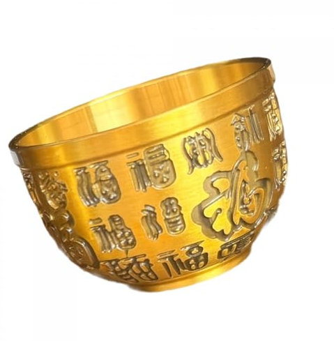 Baoblaze Schatzschale aus Messing, dekorative Feng-Shui-Schale, Bai-Fu-Schale, Geschenke, Bastelfigur, Aufbewahrungstopf, traditionell chinesisch, für die