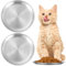 YUXIANLB Cats Food Dish Whisker Friendly Cats Bowls 2pcs Stainless Steel Dog Bowls Shallow Food Bowl Metal Cat Food Plate Pet Feeding Bowl Whisker Fatigue Relief Wet Dry Food Dish For Dog Cat