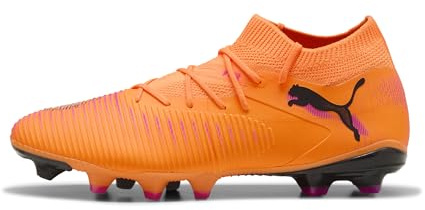 PUMA Chaussure de Football Future 8 Match FG/AG Unisexe 47, Heat Fire Black Ravish Orange Pink