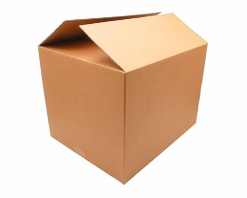 Faltkarton 430x350x320 mm Einwellig Braun | 420g/m² Kraftpapier Versandkarton für Versand | Quadratisch Versandkarton (1)