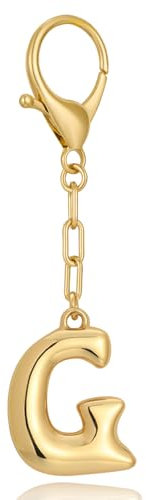 LILIE&WHITE Goldener Buchstaben G Schlüsselanhänger – Stylisches Accessoire Für Taschen, Kleidung Und Geschenke – Langlebig, Glänzend Und Vielseitig