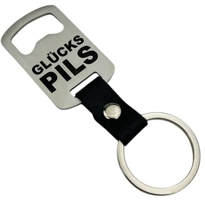 WIENS3D Flaschenöffner Schlüsselanhänger als Geschenk, mitbringsel, Geburtstag, Papa Mama Onkel Tante Kollege Freund Freundin lustig Festival (Glücks Pils)