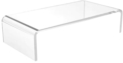 Debora Carlucci Supporto per Monitor Acrilico Alzatina Rialzo Pc Schermi Laptop Computer Notebook in Plexiglass Trasparente Made in Italy 34x19x10 cm Spessore 1 cm