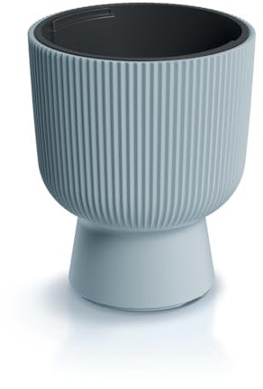 Tymar DBMIS Pot de fleurs avec insert - En plastique - Grand format - Gris - Diamètre : 40 cm