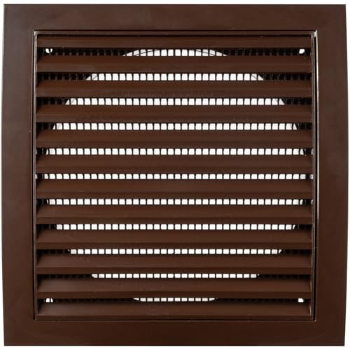 Vent Systems Ø150 mm / 6 Inch - Brown Air Vent Plastic Cover - Louvered Outdoor Opening Flap Vent Built - in Pest Guard Screen HVAC for Home Improvement