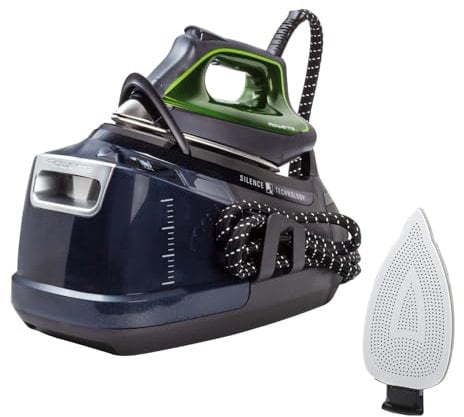 Rowenta Silence Steam Pro 2800 W + Anti-Glanz-Bügelsohle, exklusives Set mit Bügelstation und Anti-Glanz-Sohle, 8 bar, Dampfstoß von 600 g/min, desinfiziert Ihre Kleidung, DG9248MAN