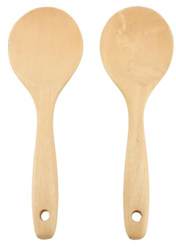 Juego de cucharadas de madera para cocinar utensilios de sopa Cocina Non Stick Birch Wood 2 PCS