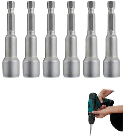 6 Pcs Magnetic Hexagon Socket, 8mm Magnetic Nut Setter Driver Drill Bit Set, 1/4 Quick-Change Hex Magnetic, Impact Drive Socket Sets, Used to Electric Screwdriver Handle Tools