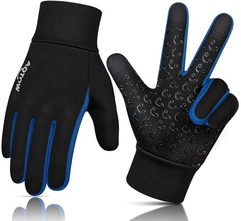 AOTOW Kinder Handschuhe Winter Thermo Laufhandschuhe - Touchscreen Fahrradhandschuhe Warm Kinderhandschuhe Winddichte Warme Fahrrad Handschuh Softshell Reithandschuhe für 4-12 Jahre Kind Jung
