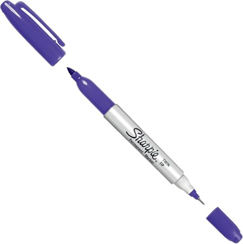 Sharpie Twin Tip Permanent Marker - Violett - Doppelspitze fein & ultrafein - 1 Stück - wasserfest & lichtbeständig