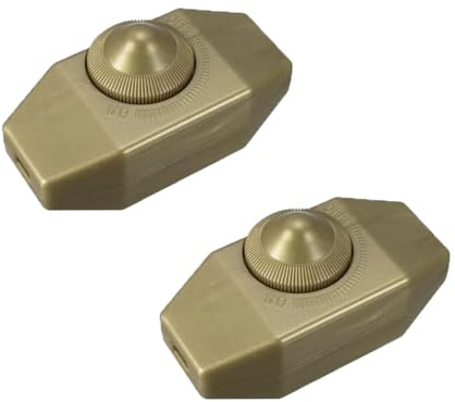 2Pcs Inline Dimmer Switches, Knob Dimmer Switch Lights Switch for Lamps Lights (Olive Drab)