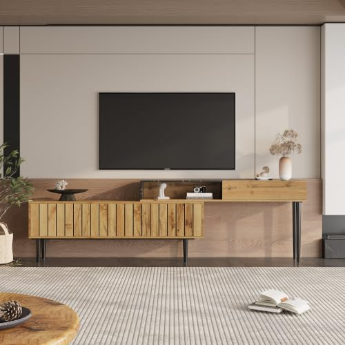 HAUSPROFI TV Schrank, TV Lowboard mit Schubladen, 180 x 30 x 63.5 cm Moderner Fernsehtisch mit Stauraum, TV Tisch für Wohnzimmer und Esszimmer, Holz