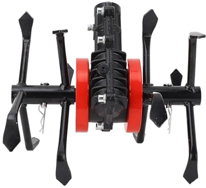 6 Claw Brush Cutter Grass Wheel, Garden Tiller Cultivator Head, 9 Tooth Deep Plowing Soil Loosen Tool with 28mm Shaft for Lawn Mower Weeder Attachment