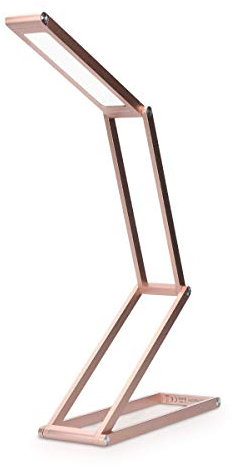 kwmobile LED Aluminium Tischlampe faltbar - Akku Nachttisch Leselampe dimmbar Micro USB Ladekabel - Akku Schreibtischlampe Faltlampe in Roségold