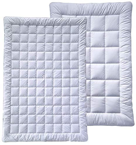 billerbeck Bettdecke S20 DUETT – 4-Jahreszeitendecke – 155 x 220 cm – leichte Sommerdecke + Übergangsdecke, AIRFILL® - Hohlfaser-Füllung, Weiß