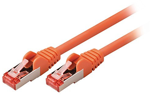 Invero® High-Speed Cat 6 Ethernet RJ45 (8P8C) Male - RJ45 (8P8C) Male Network S/FTP LAN Cable PC Router Patch Snagless Lead 100% Copper, Supports 1000 Mbps - 1m Orange