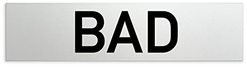 Türschilder24 Aluminium Türschild Bad 160 x 40 x 1,5mm (Oberfläche veredelt) • Selbstklebend