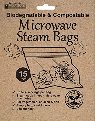 Toastabags Microwave STEAM Bags Biodegradable & COMPOSTABLE, 15 Bags
