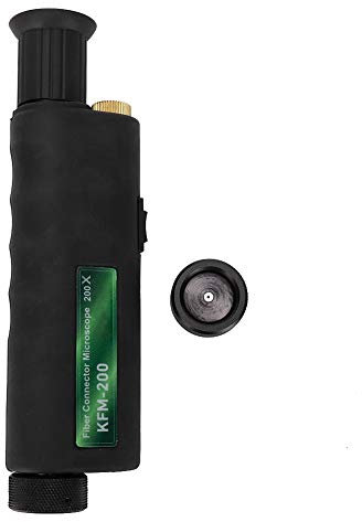 Microscopio de Mano de Fibra Óptica de Inspección, 200x/400x CL Mini Microscopio de Inspección de Fibra Óptica Portátil con Luz LED y Adaptador de 1.25 mm y 2.5 mm, para FC/SC/ST y LC