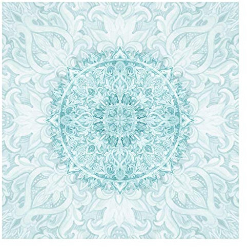 Tapete selbstklebend - Mandala Aquarell Ornament türkis - Quadrat 240 x 240cm