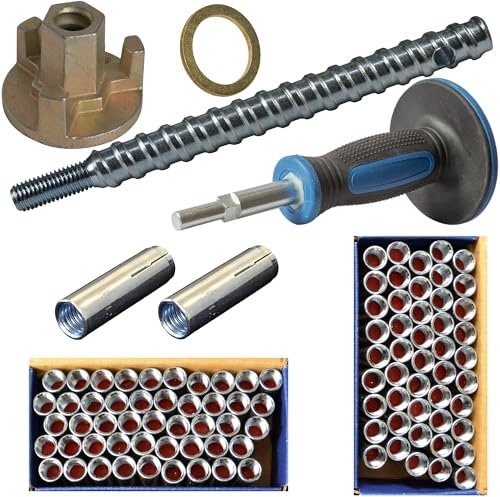 Befestigungsset Beton für Kernbohrständer, ETA Zulassung, 104-teilig inkl. Einschlagdorn mit Handschutz, 100x Einschlaganker & mehr