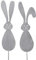 dekorativer Gartenstecker Oster-Deko-Stecker Osterhase Langohr Metall hellgrau-weiß Shabby Preis für 2 Stück
