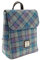 Glen Appin Echter Schottischer Harris Tweed Rucksack Tummel in mehrfarbigem Schottenkaro, Blau/Violett kariert auf Grau – Col98, One size