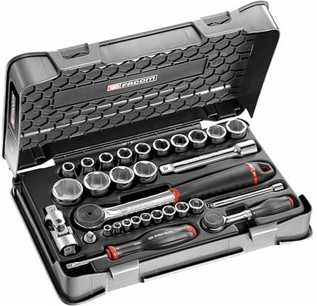 Facom Jeu de douilles 1/4Z 1/2Z, 31 pièces