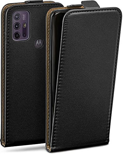 moex Flip Case für Motorola Moto G10 / G30 Hülle klappbar mit 360 Grad Schutz, Handyhülle mit Displayschutz, PU Leder Handytasche Lederhülle, Flip Case Cover Klapphülle, Schwarz