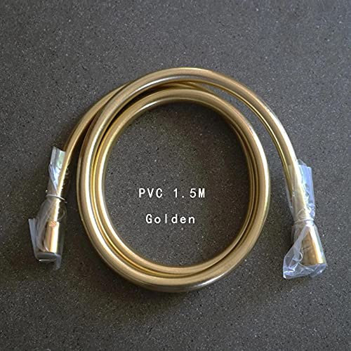 MMDSNX Tubo Doccia Liscio in PVC ad Alta Pressione Argento per Tubo Flessibile per soffione Doccia da 1,5 m Tubo Doccia Anti-avvolgimento in PVC Dorato