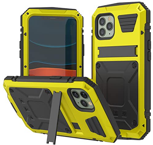 PunkCase for iPhone 11 Pro Metal Case [2.0 Series] Heavy Duty Armor Cover | Full Body Aluminum & TPU Design W/Built in Tempered Glass Screen Protector for iPhone 11 Pro (2019) (5.8) [Neon]