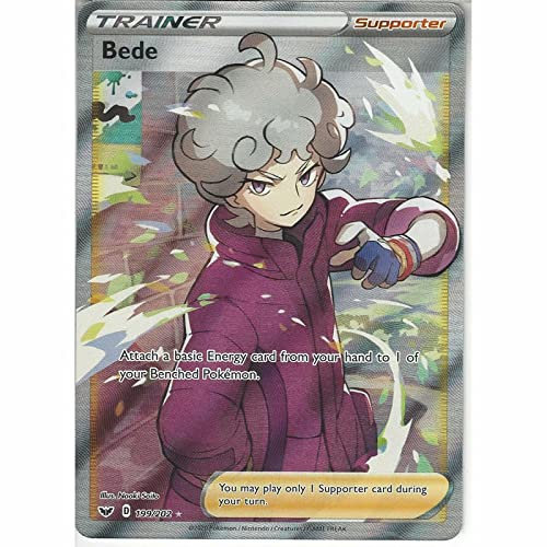 Bede 199/202 Full Art Pokemon Karte Schwert & Schild + TitanCards® Toploader