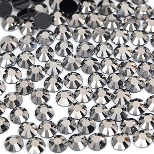 500pcs 5mm Flat Back Non-Stick Rhinestone Crystal Diamantes Nail Art & Craft Scrapbooking Embellishments 90 Available Colours (5mm, Gun Metal #35)
