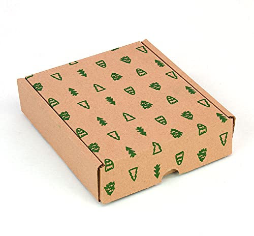 Packung mit 10 Geschenkboxen, Versandkartons, Selbstverpackung, Weihnachtsverpackung, Maße 15 x 10 x 7 cm (Länge x Breite x Höhe), 100% recycelter umweltfreundlicher Karton