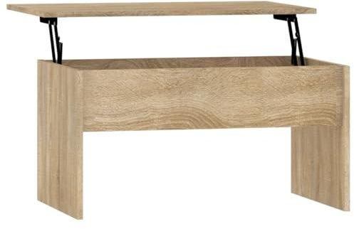 vidaXL Couchtisch Höhenverstellbar Kaffeetisch Beistelltisch Wohnzimmertisch Sofatisch mit Stauraum Sonoma-Eiche 80x50,5x41,5cm Holzwerkstoff