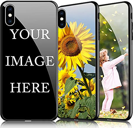 AnNengJing Personalized Photo Phone case for iPhone X/XS Custom HD Glass Cover for iPhone X/XS- Design Your Own Phone Case with Image Text and Logo