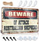 CakJuice Outdoor Bar Schilder Beware of Attack Australian Shepherd Blechschild Lustige Outdoor Schilder Bar Schild Home Decor (Größe: 30 x 40 cm)