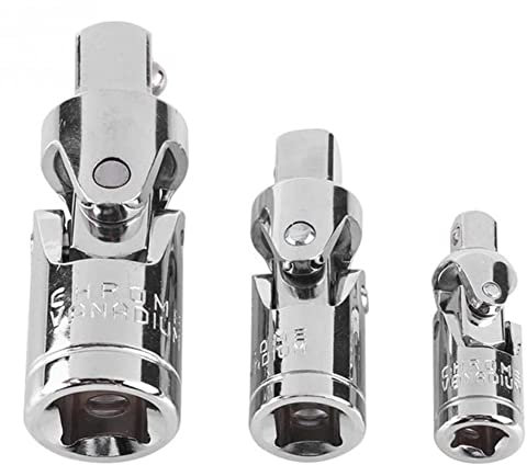 Bestgle 3pcs 1/4 3/8 1/2 Universal Joint Impact Socket Wrench Adapter Set